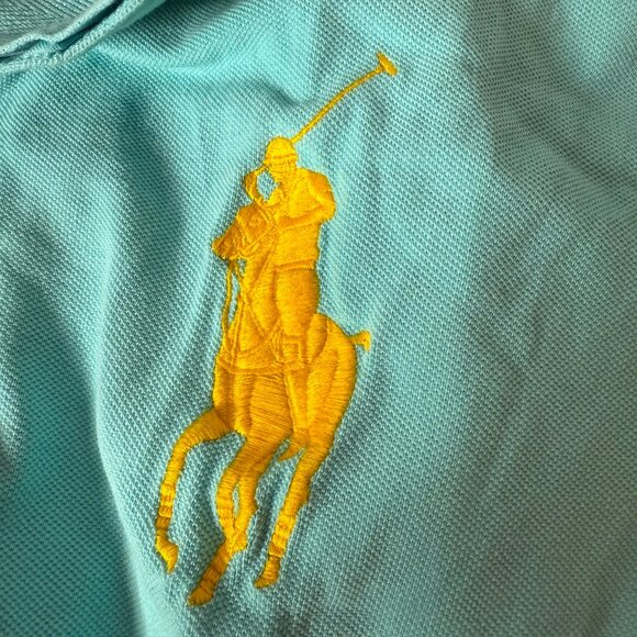 Polo Ralph Lauren Country Riders & Jockey Club Big Pony Polo Shirt Aqua Sz XXL - Picture 9 of 9